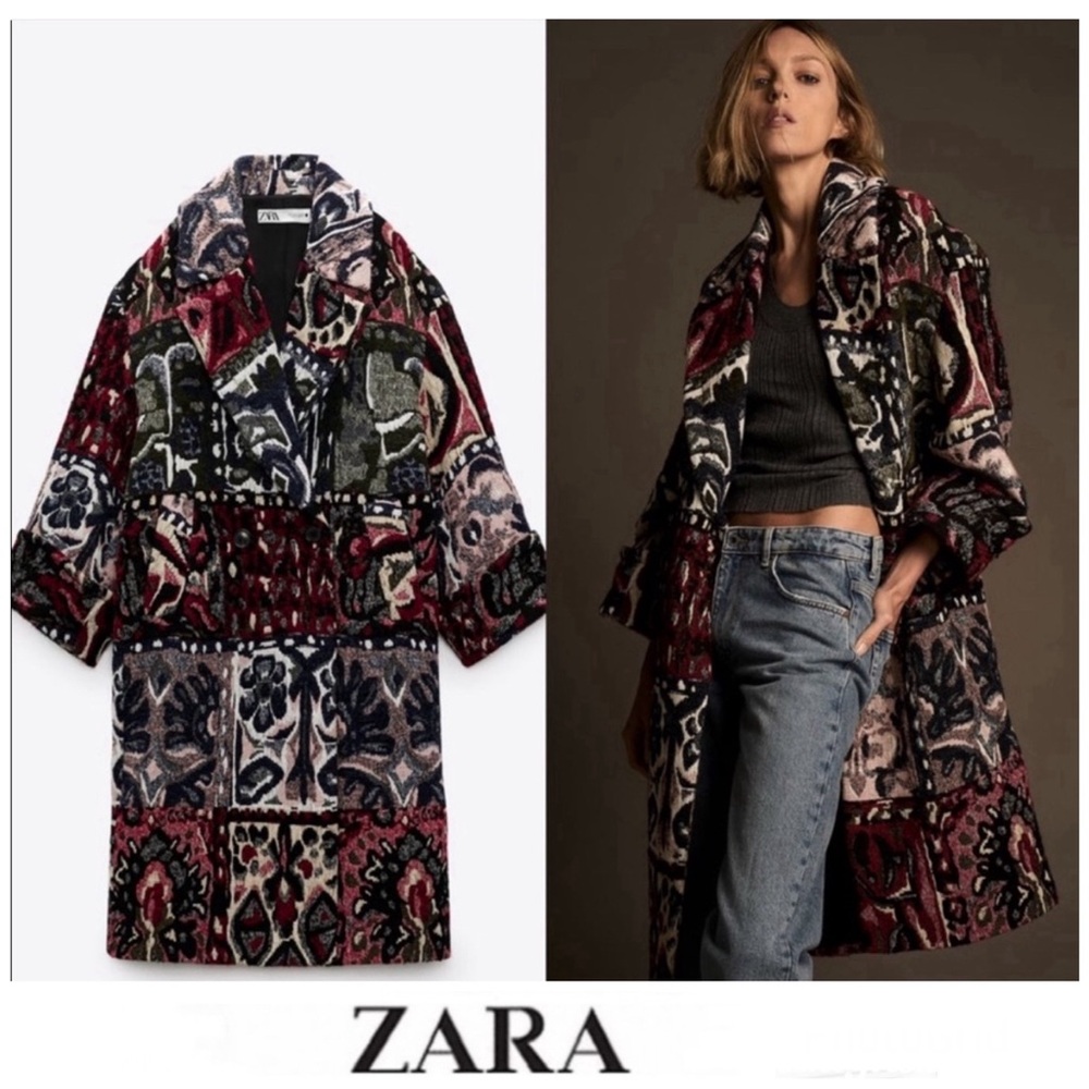 Zara Multicolor Patterned Coat - image 1